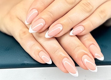 French manicure by Polished by Bec Mobile Nail Services in Grimsby, Ontario, CA featuring elegant nail art.