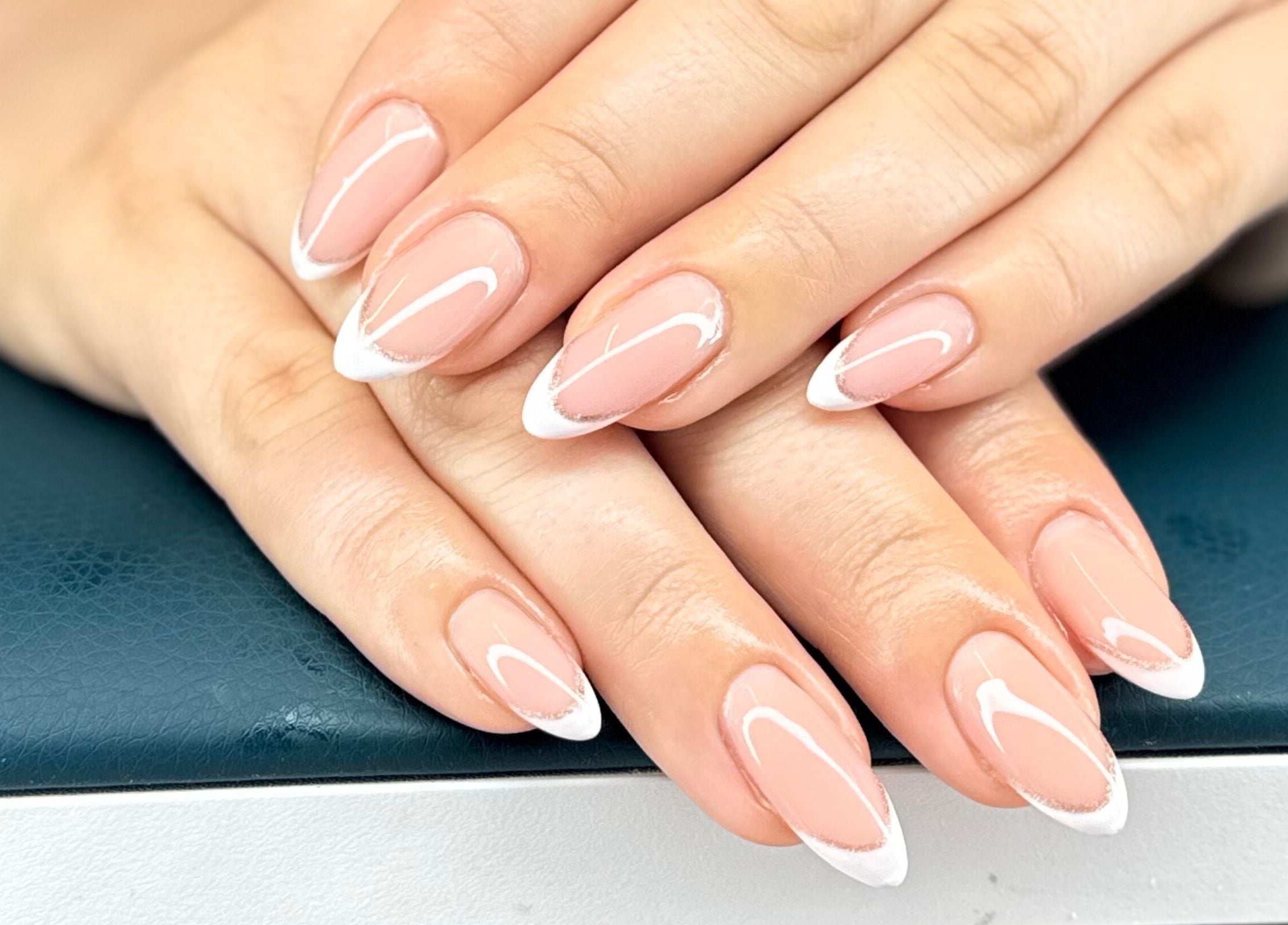 French manicure by Polished by Bec Mobile Nail Services in Grimsby, Ontario, CA featuring elegant nail art.