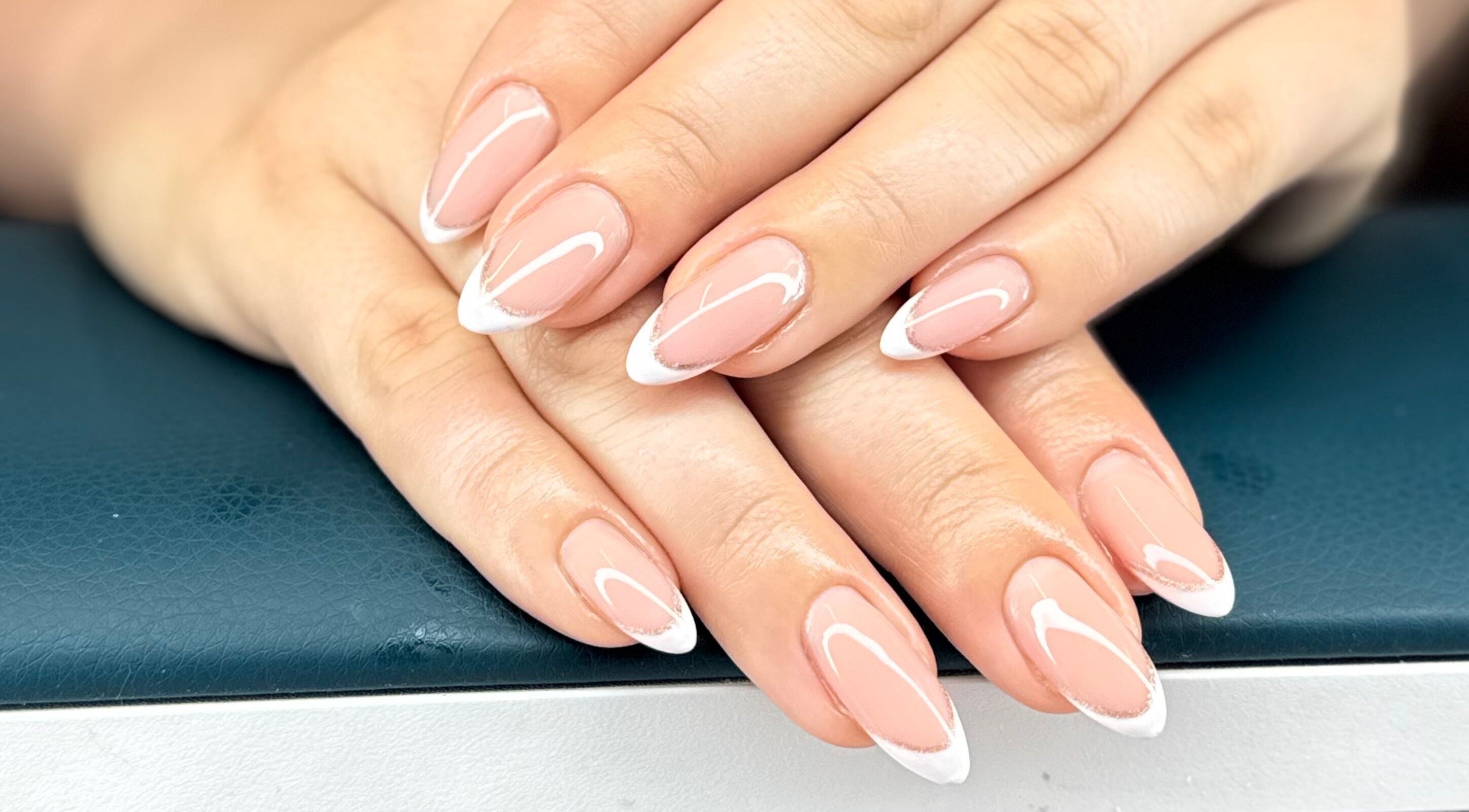 French manicure by Polished by Bec Mobile Nail Services in Grimsby, Ontario, CA featuring elegant nail art.