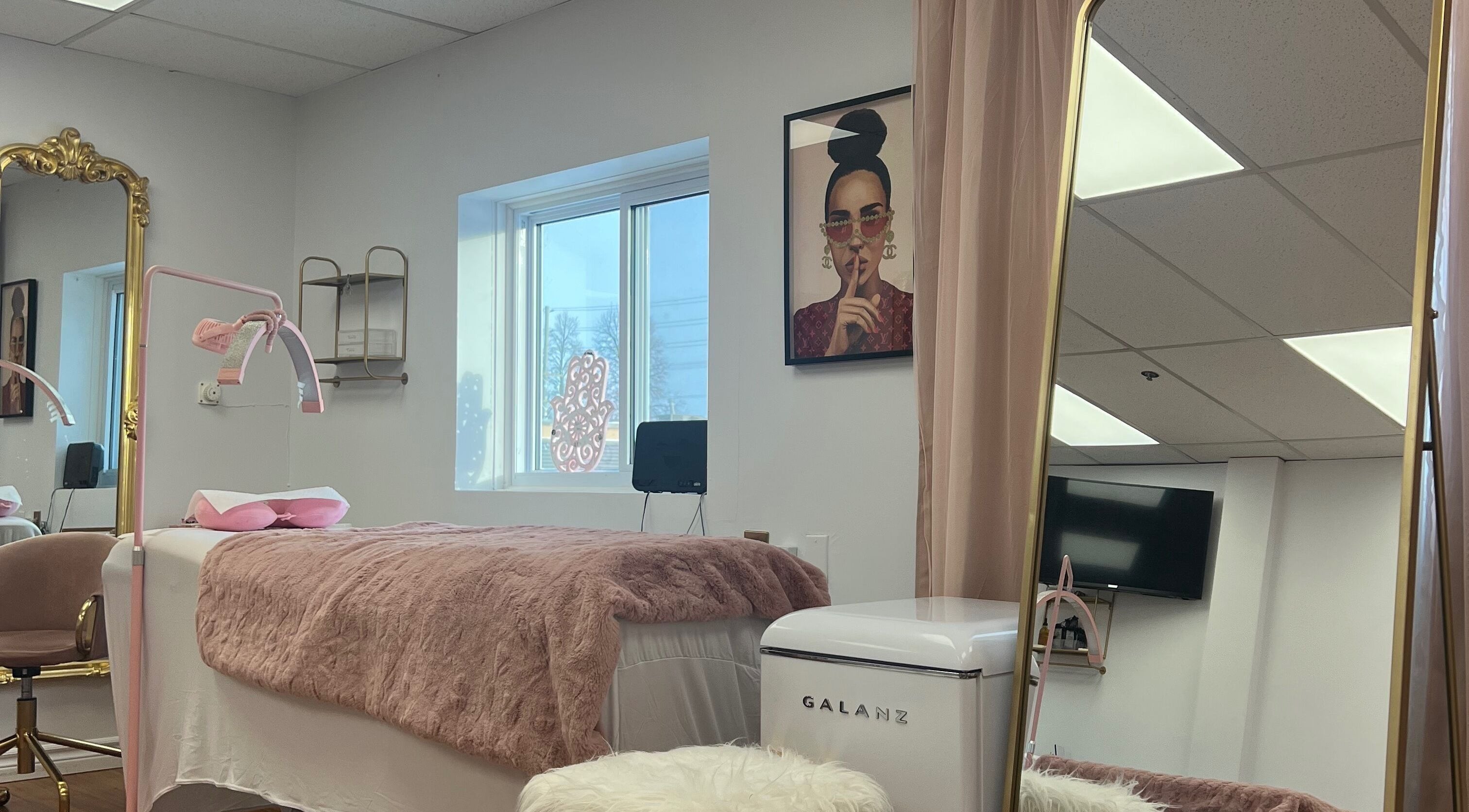 Luxurious treatment room at Elegance Beauty, Ottawa, Ontario, CA, featuring plush decor and modern aesthetics.