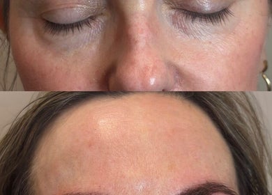 Before and after eyebrow transformation at Eala Beauty, Northern Ireland, Northern Ireland, GB.