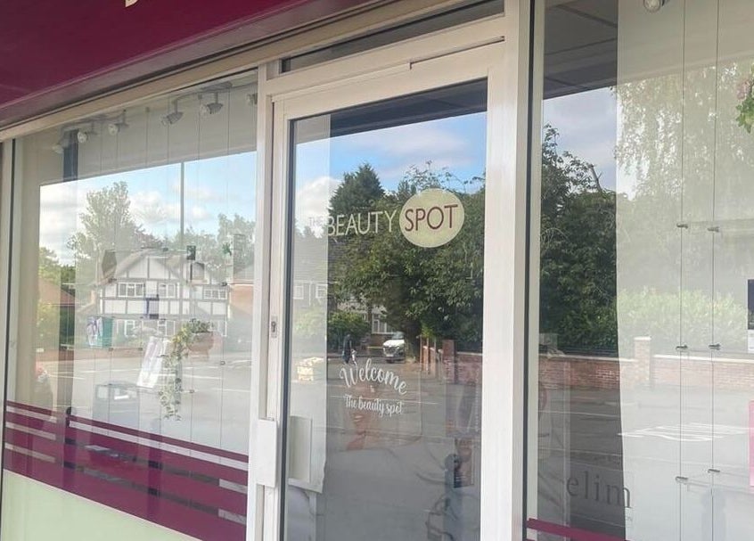 Front entrance of The Beauty Spot, Birmingham, England, GB, showcasing its welcoming glass facade.