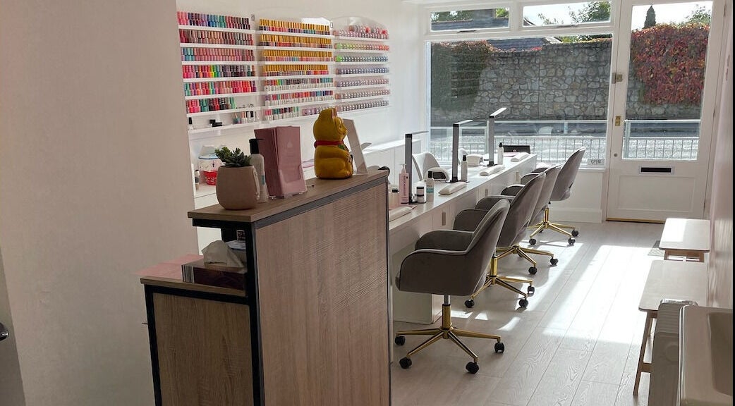 Bright, modern nail salon interior at Lotus Nail Leopardstown, Dublin, County Dublin, IE.