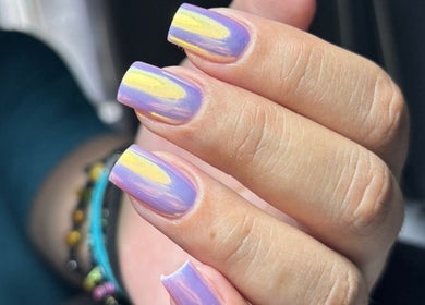Pastel purple and yellow nails at Ruby Glow Nails & Beauty Kadıköy, İstanbul, İstanbul, TR.