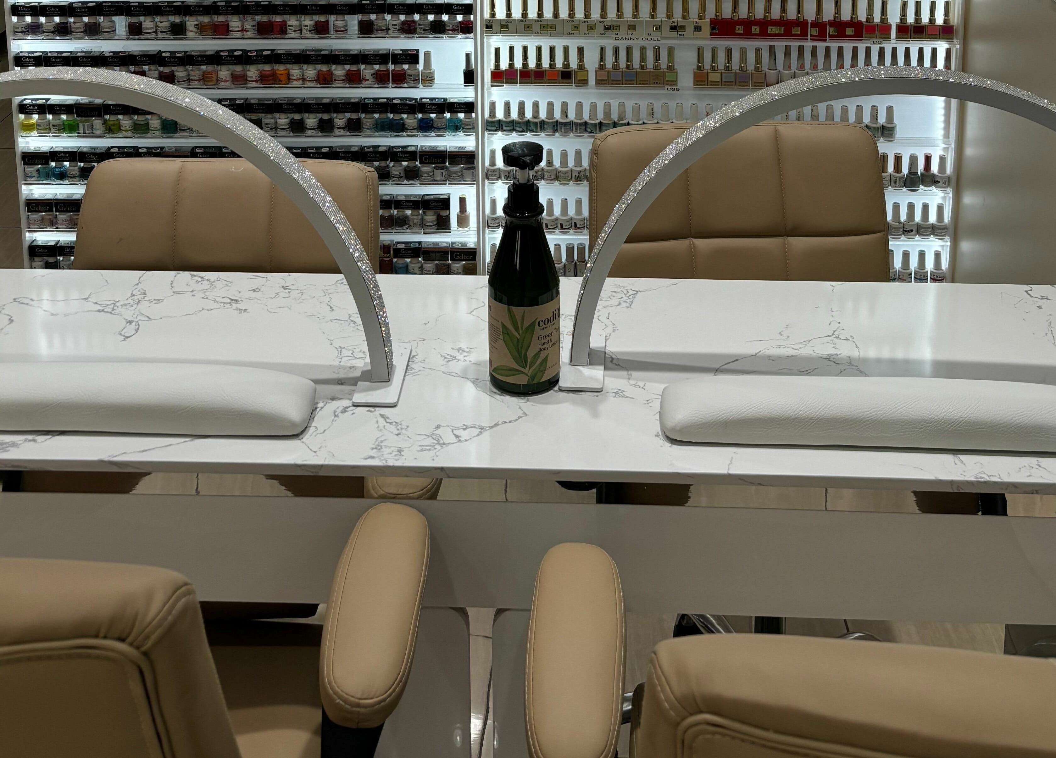 Manicure station at Elite Salon and Day Spa in Gilbert, Arizona, US, showcasing elegance and style.