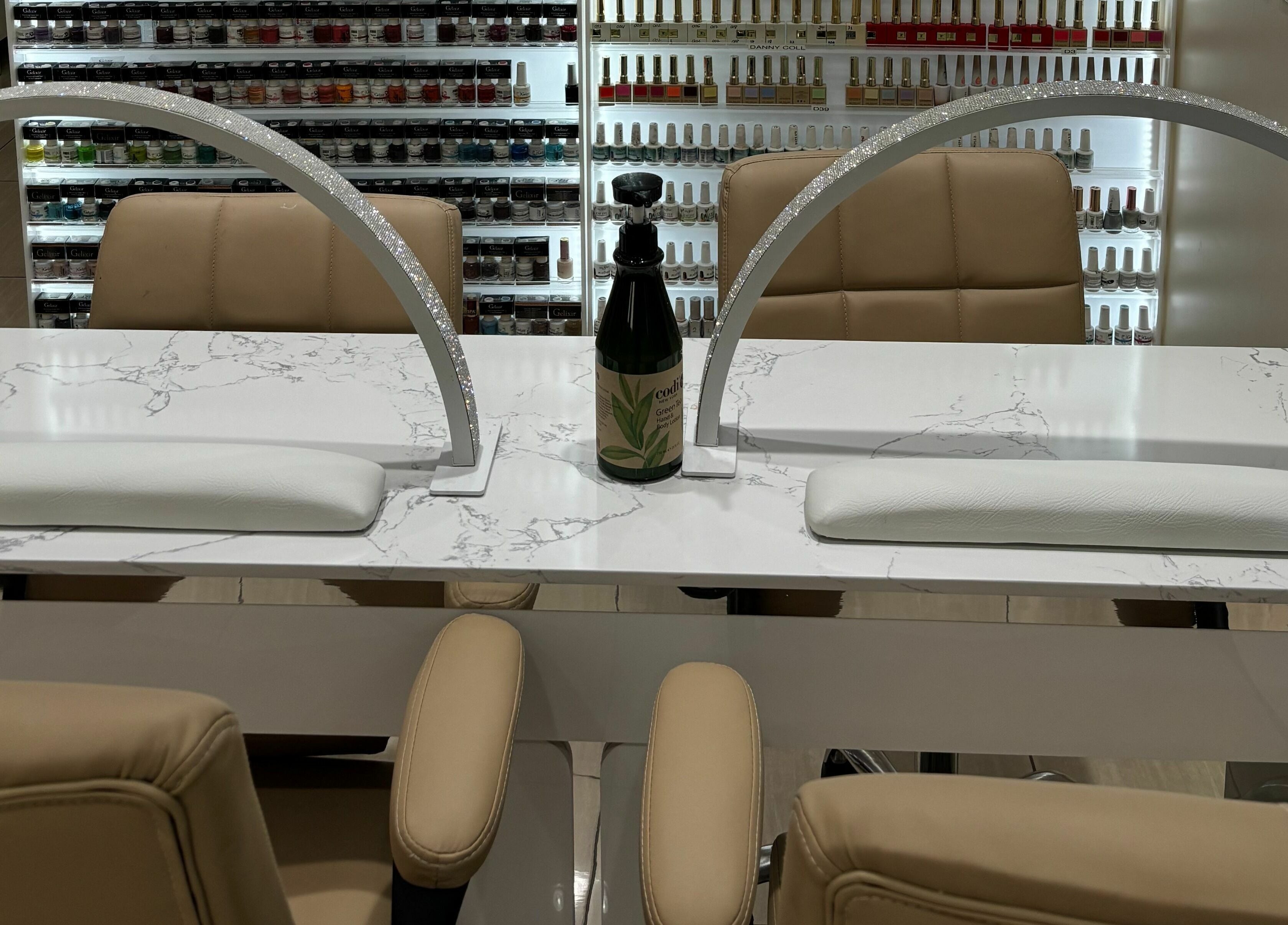 Manicure station at Elite Salon and Day Spa in Gilbert, Arizona, US, showcasing elegance and style.