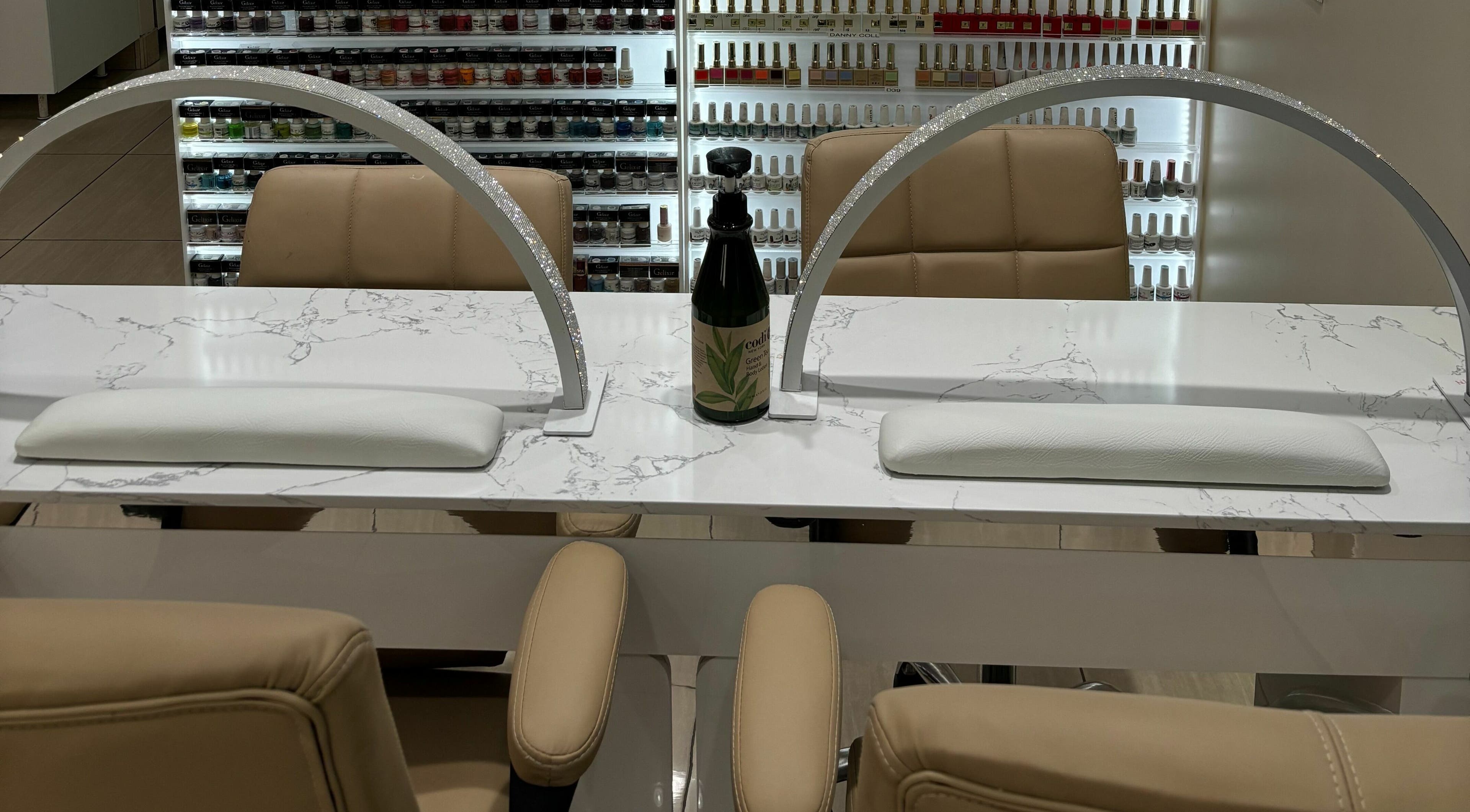 Manicure station at Elite Salon and Day Spa in Gilbert, Arizona, US, showcasing elegance and style.