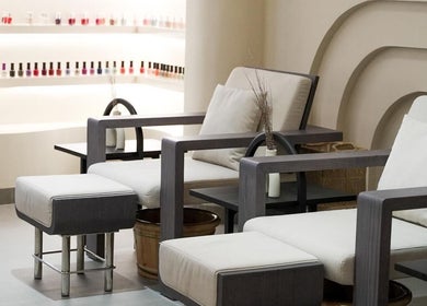 Luxurious pedicure chairs at SOLO, Ajman, Ajman, AE, offering a relaxing spa experience.