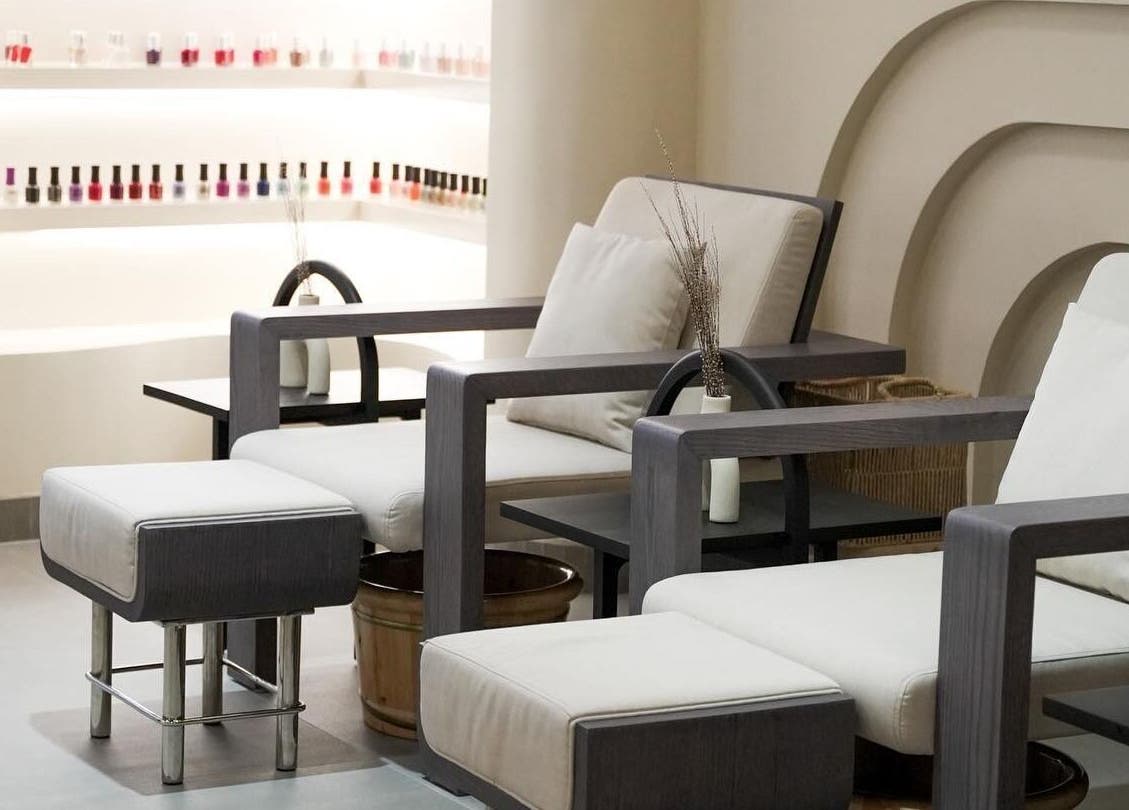 Stylish pedicure lounge at SOLO in Ajman, Ajman, AE, offering luxury wellness.