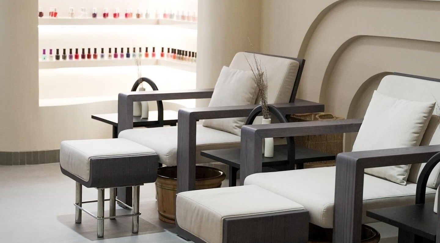 Stylish pedicure lounge at SOLO in Ajman, Ajman, AE, offering luxury wellness.