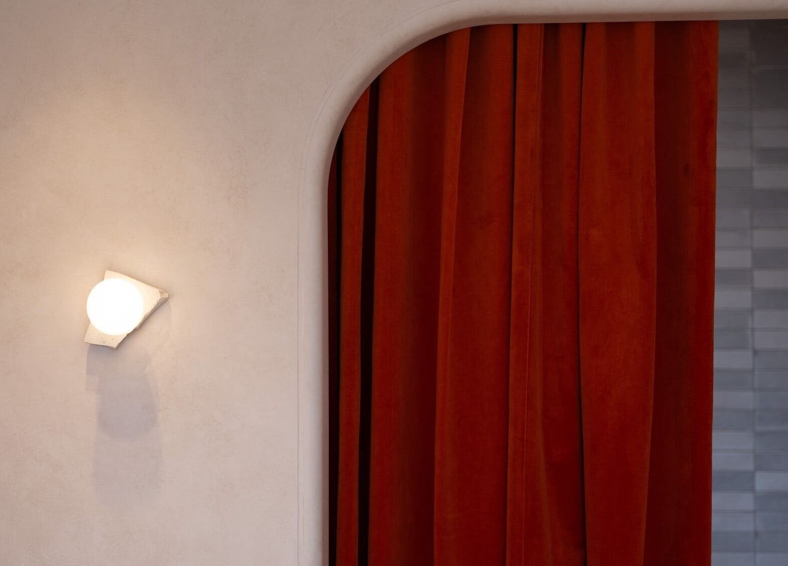 Stylish lighting and vibrant curtains at 1999 House of Nails - Ferrymead, Christchurch, Canterbury, NZ.