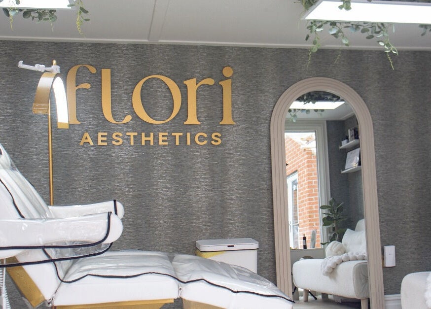 Elegant treatment room at Flori Aesthetics Whittlesey, Whittlesey, England, GB showcasing a stylish setup.