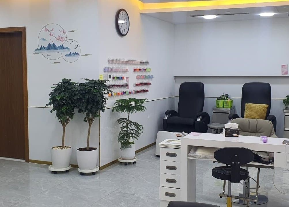 Relaxing interior at Companion Beauty Salon and Spa Khalidiyah Mall, Abu Dhabi, AE with nail care area.