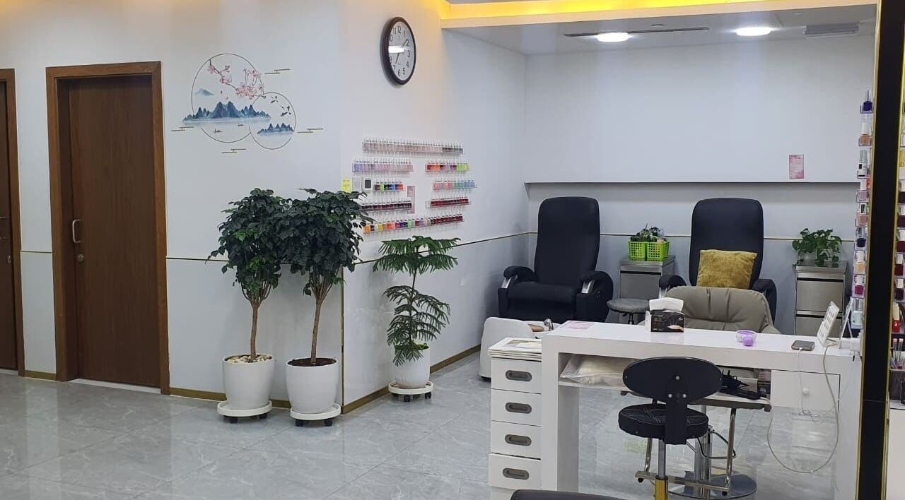 Relaxing interior at Companion Beauty Salon and Spa Khalidiyah Mall, Abu Dhabi, AE with nail care area.