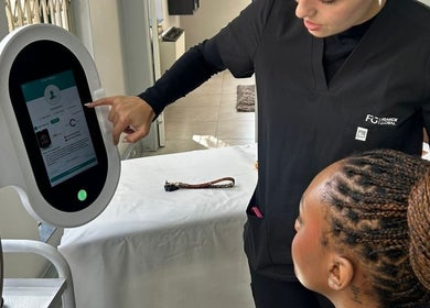 Consultation at Wink Beauty Salon & Spa, Sandton, Gauteng, ZA using advanced digital technology.