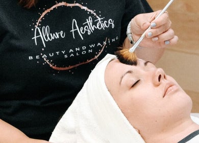 Facial treatment at Allure Aesthetics Beauty and Waxing Salon in Gilbert, Arizona, US, enhancing relaxation.