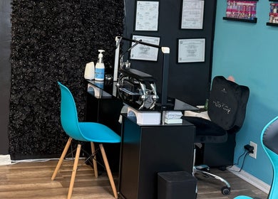 Bright and modern beauty nook at Lyla Brows & Beauty, Deerfield Beach, Florida, US, featuring stylish decor.