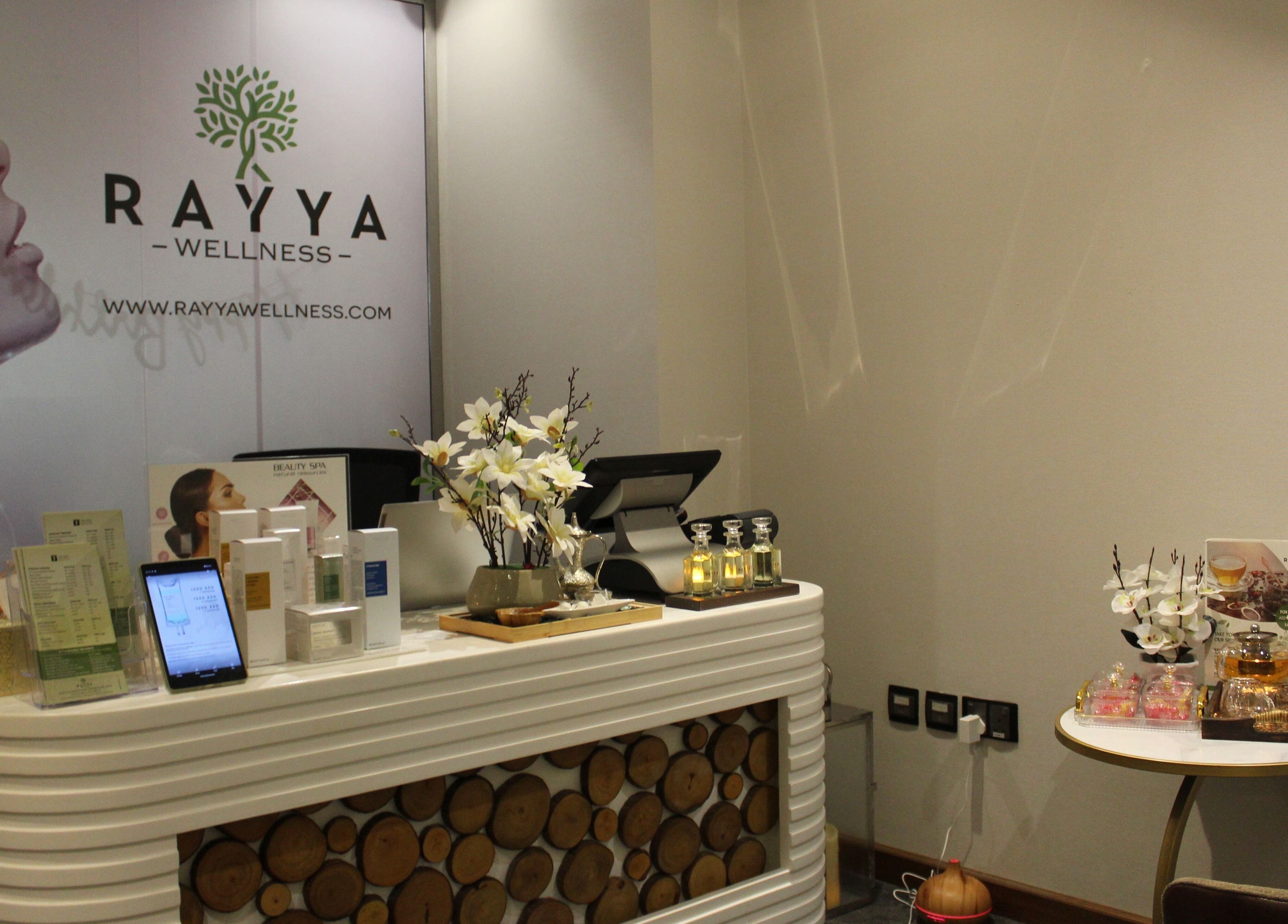 Reception area at Rayya Wellness, the First Collection | Business Bay, Dubai, Dubai, AE with decor and products.