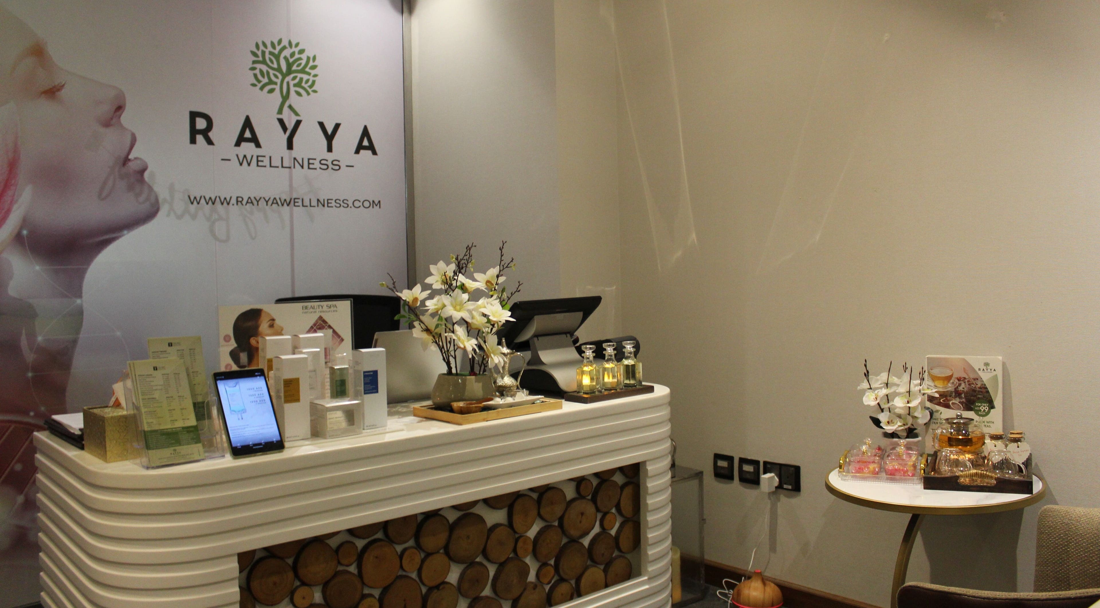 Reception area at Rayya Wellness, the First Collection | Business Bay, Dubai, Dubai, AE with decor and products.