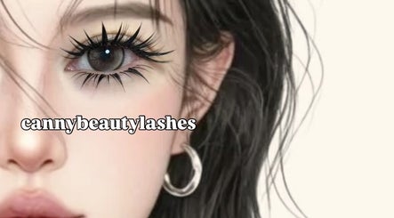 Close-up of artistic eyelash design at Canny Beauty Lashes, San Dimas, California, US.