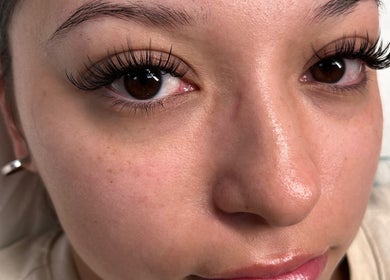 Close-up of luxurious lash extensions at Canny Beauty Lashes (San Dimas), San Dimas, California, US.