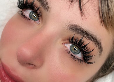 Close-up of exquisite eyelash extensions at Canny Beauty Lashes (San Dimas), San Dimas, California, US.