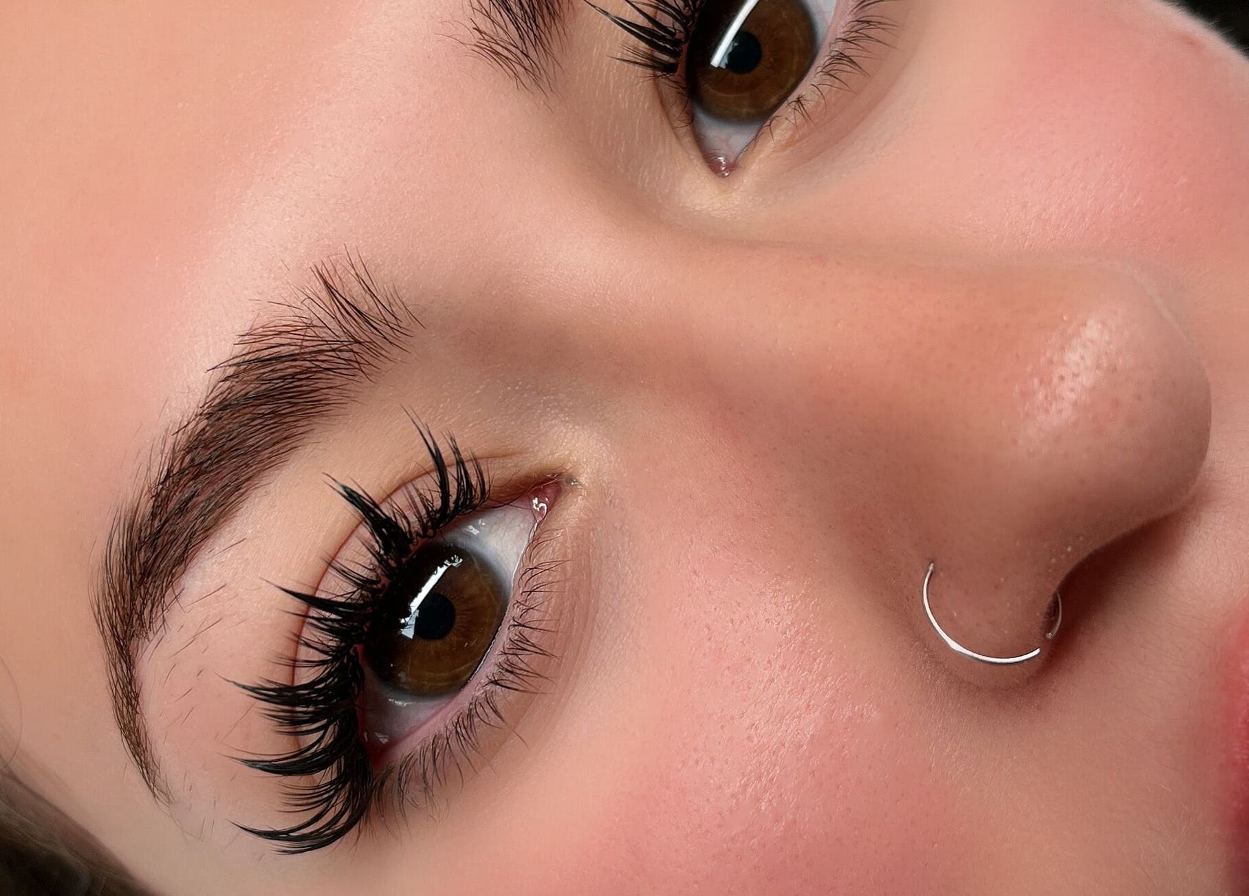 Close-up of styled lashes from Canny Beauty Lashes (San Dimas), San Dimas, California, US.
