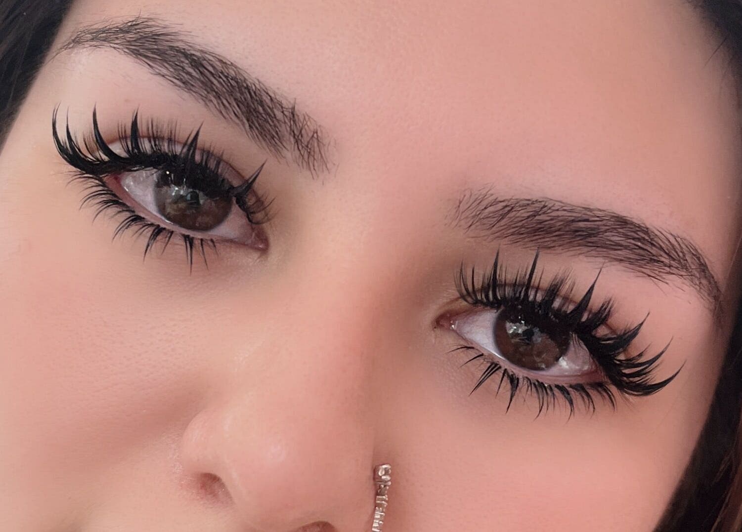Close-up of beautiful eyelashes at Canny Beauty Lashes (San Dimas), San Dimas, California, US.