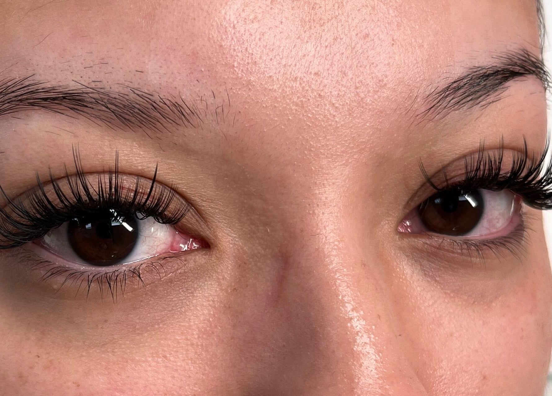 Close-up of eyelash extensions at Canny Beauty Lashes (San Dimas), San Dimas, California, US.