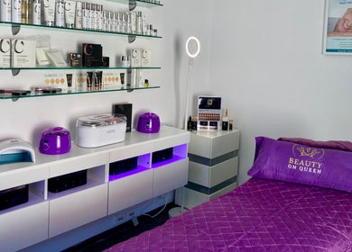 Beauty On Queen spa room with luxurious products in Ashmore, Queensland, AU.