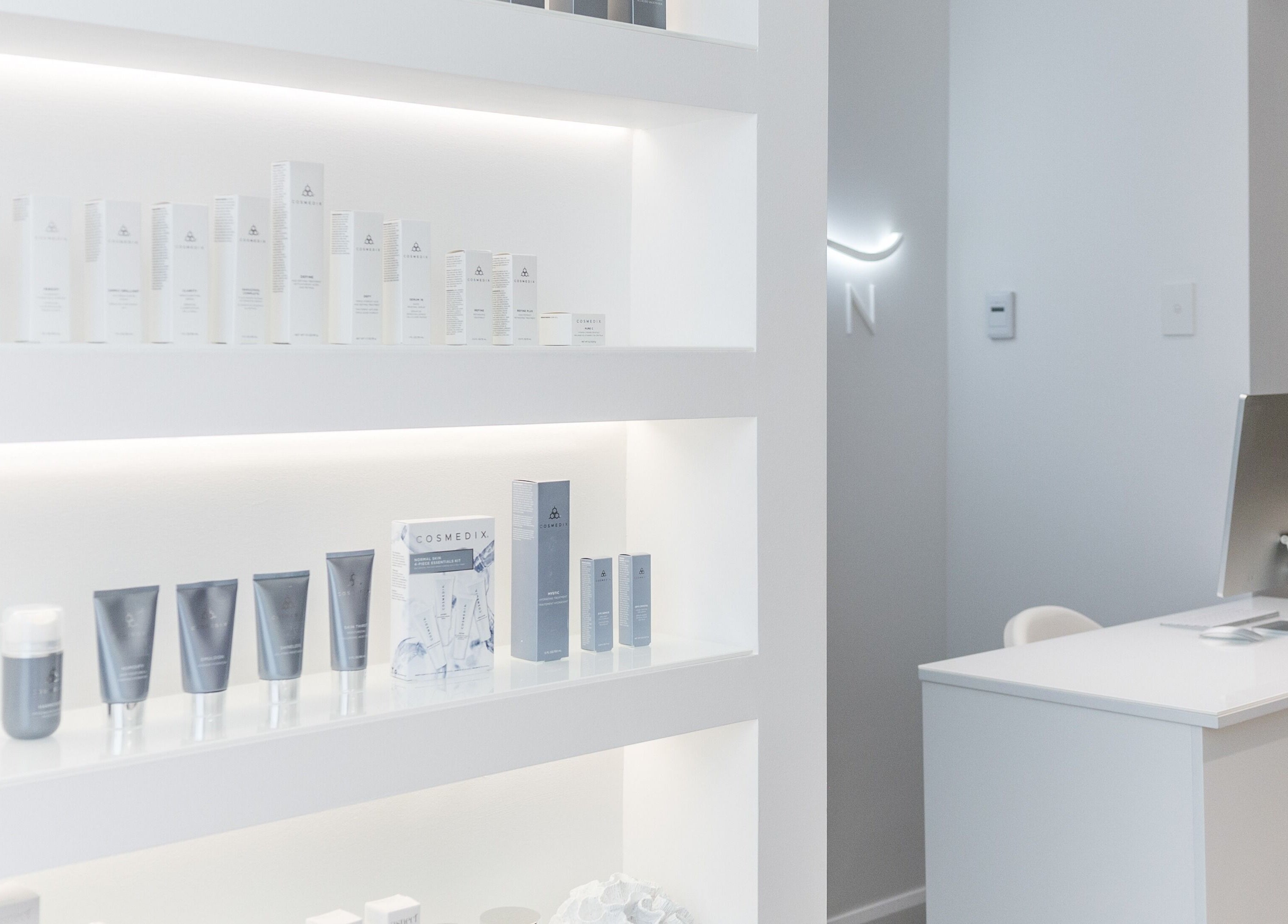 Product display at Simply Luminous Skin, Wentworth Point, New South Wales, AU.