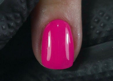 Vibrant pink nail art from Shardilly Nails in Hebburn, England, GB, showcases expert manicure skills.
