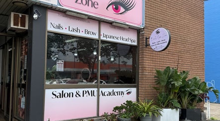 Beauty spa zone storefront in Cardiff, New South Wales, AU offering nails, lashes, and brows.