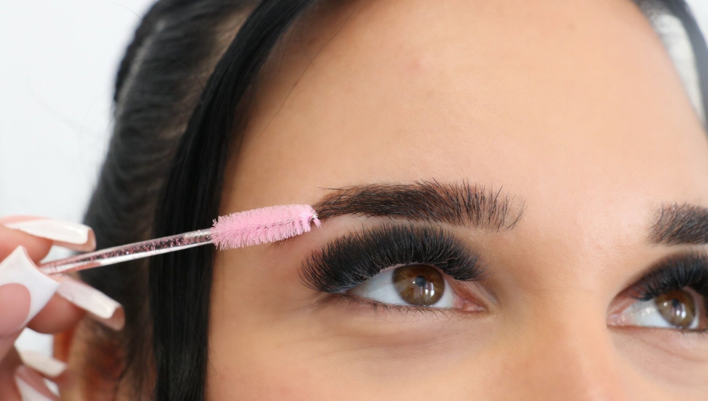 Close-up of lashes being styled at Lashes on the run by Jess Geelong Salon, Corio, Victoria, AU.