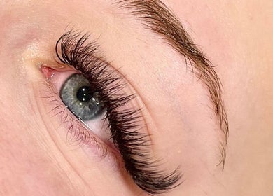Close-up of eye with lush lashes at Sassy Beauty Collective Derby, Derby, England, GB.