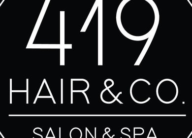 Logo of 419 Hair & Co, a beauty salon in Saint Henry, Ohio, US, showcasing elegant typography.