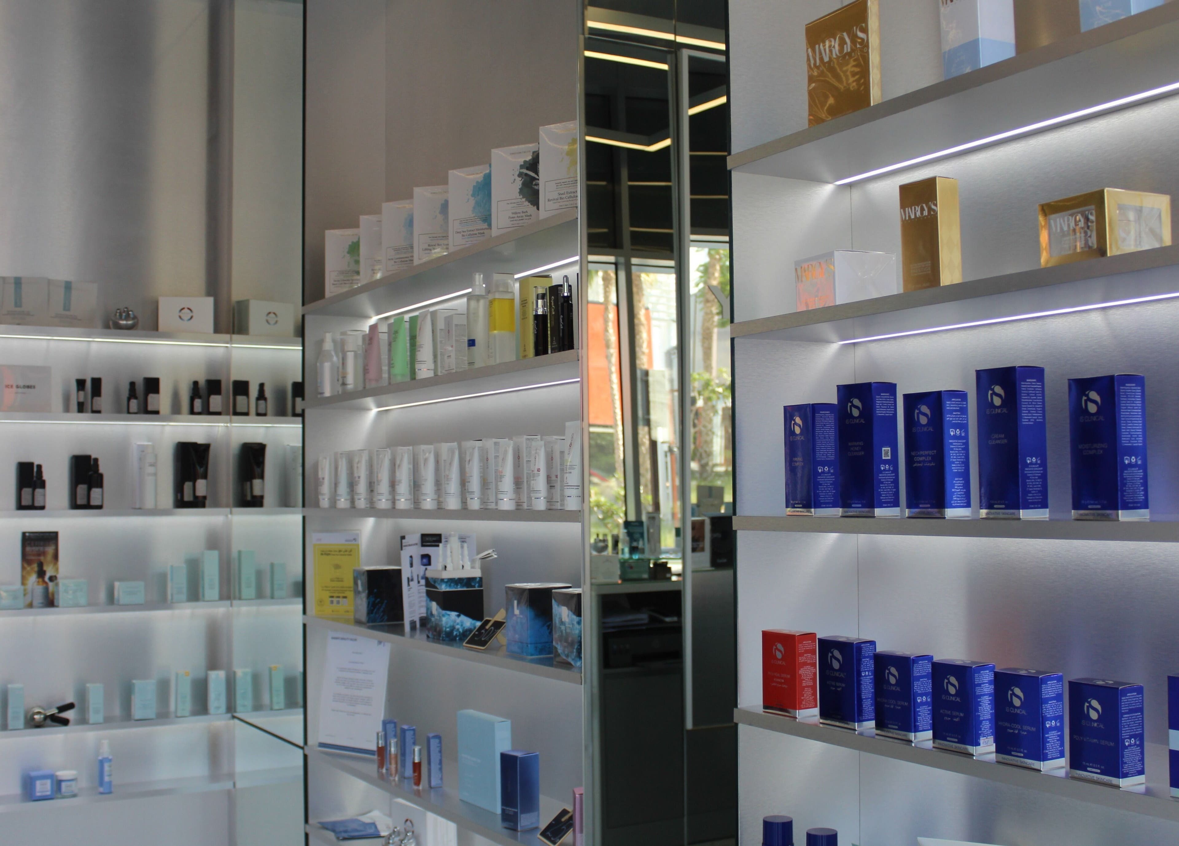 Elegant beauty product display at The Face Only, Dubai, Dubai, AE, showcasing premium skincare selections.