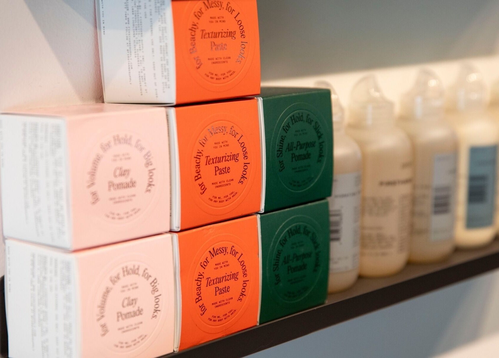 Hair styling products on display at NOAH Canberra, Canberra, Australian Capital Territory, AU.