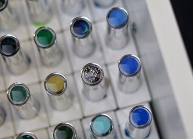 Nail polish color selection at Cussans Nails & Beauty, Chichester, England, GB.