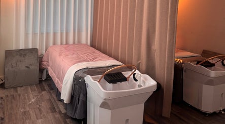 Relaxing treatment room at Browpick Beauty Bar & Spa, Port Moody, British Columbia, CA with soft lighting.