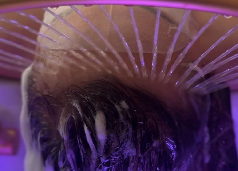 Relaxing head massage at Browpick Beauty Bar & Spa, Port Moody, British Columbia, CA.