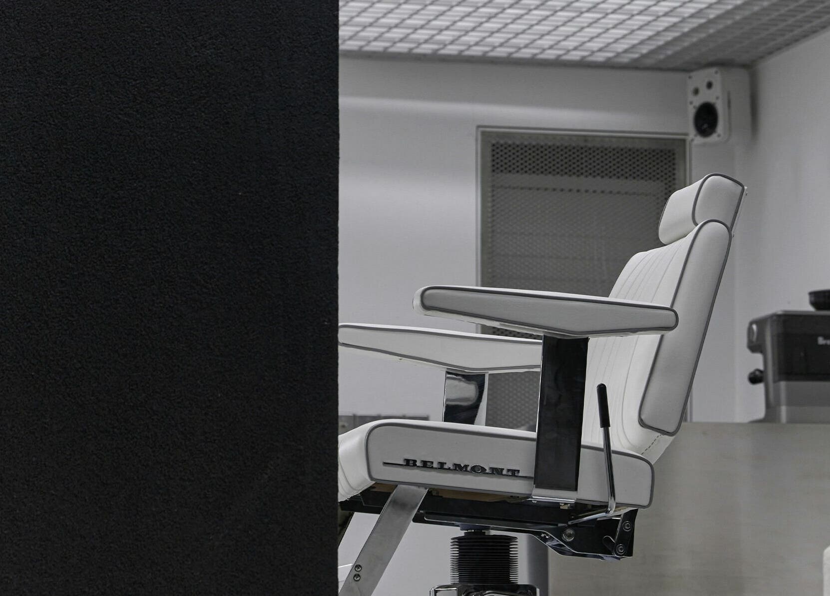 Chic hair salon chair at LEKKER Hongdae, Seoul, Seoul, KR. Modern design enhances relaxing ambiance.