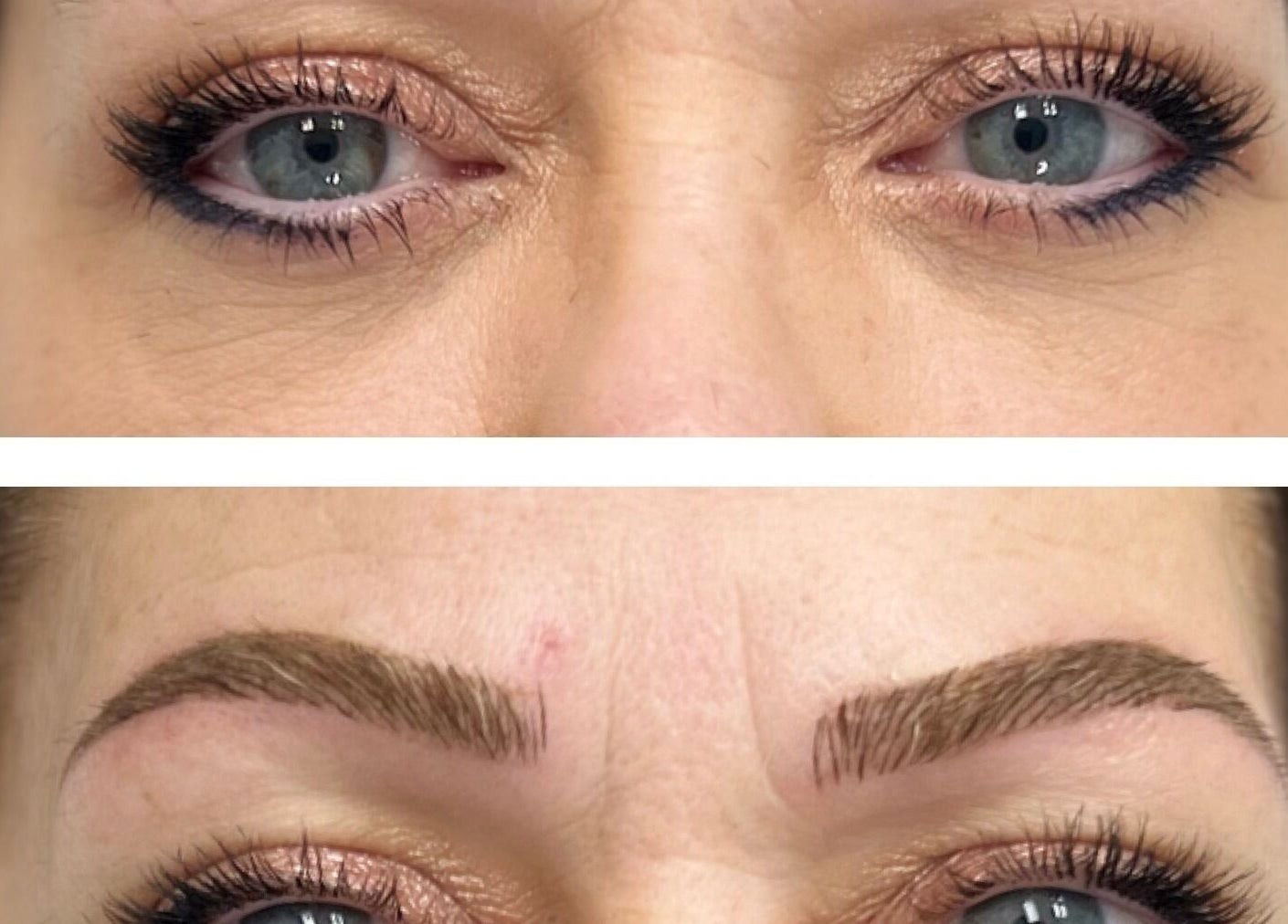 Before and after eyebrow styling at Caroline Krutzsch - Waxing & Brow Studio, Bonita Springs, Florida, US.