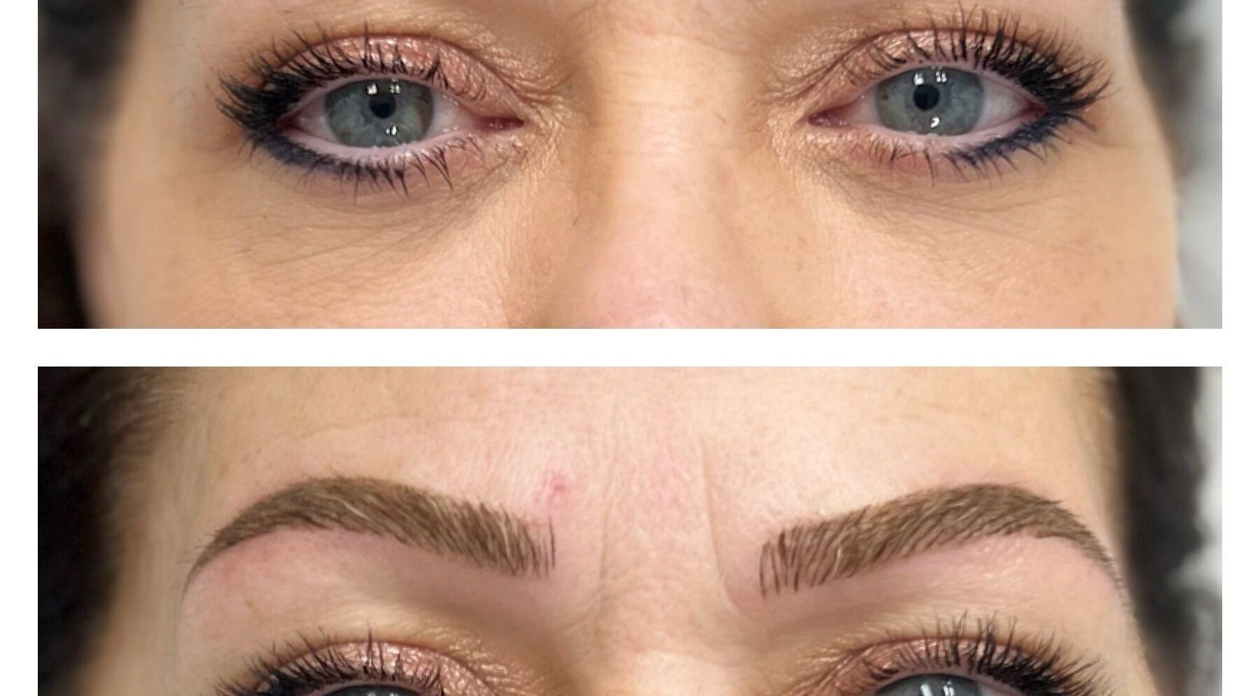Before and after eyebrow styling at Caroline Krutzsch - Waxing & Brow Studio, Bonita Springs, Florida, US.