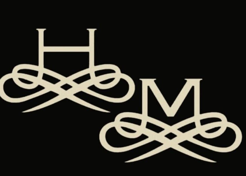 Elegant intertwined initials H and M representing Hair on Monaco in Zilzie, Australia, AU.