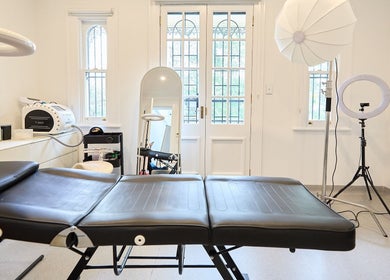 Modern treatment room at Angelina Samko, Bondi Junction, New South Wales, AU, featuring sleek equipment and decor.