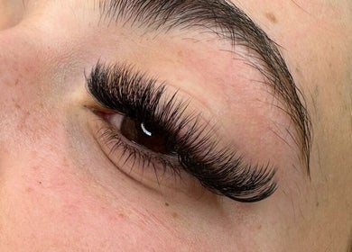 Close-up of eyelash extensions at Gosh Beauty (Gosh Nails 2nd Branch), Stellenbosch, Western Cape, ZA.