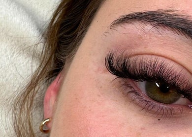 Close-up of lush eyelashes, expertly styled at Gosh Beauty (Gosh Nails 2nd Branch), Stellenbosch, Western Cape, ZA.