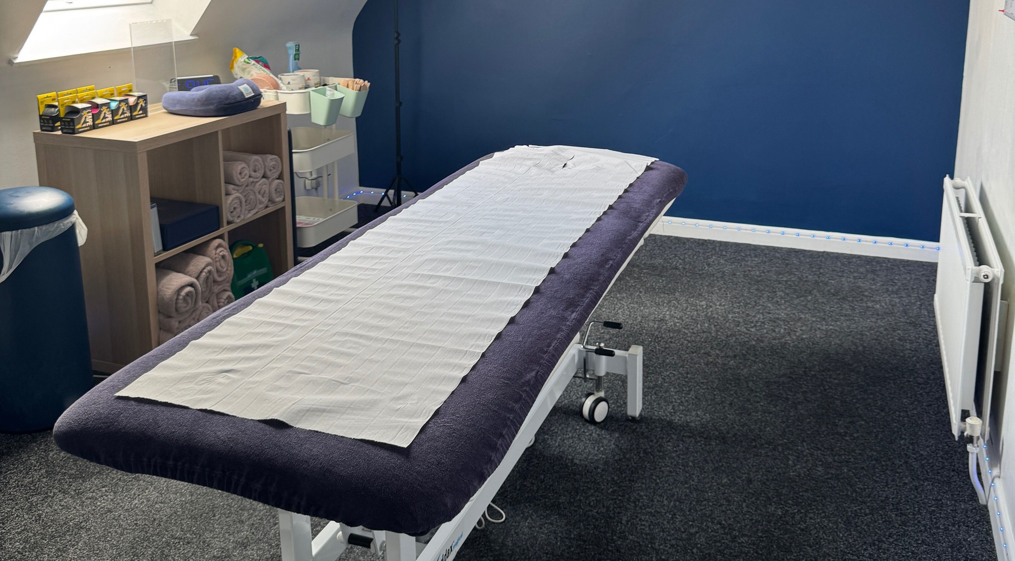 Relaxing massage room at Sandy Thoms Massage Therapy @ Galamoor House in Galashiels, Scotland, GB.