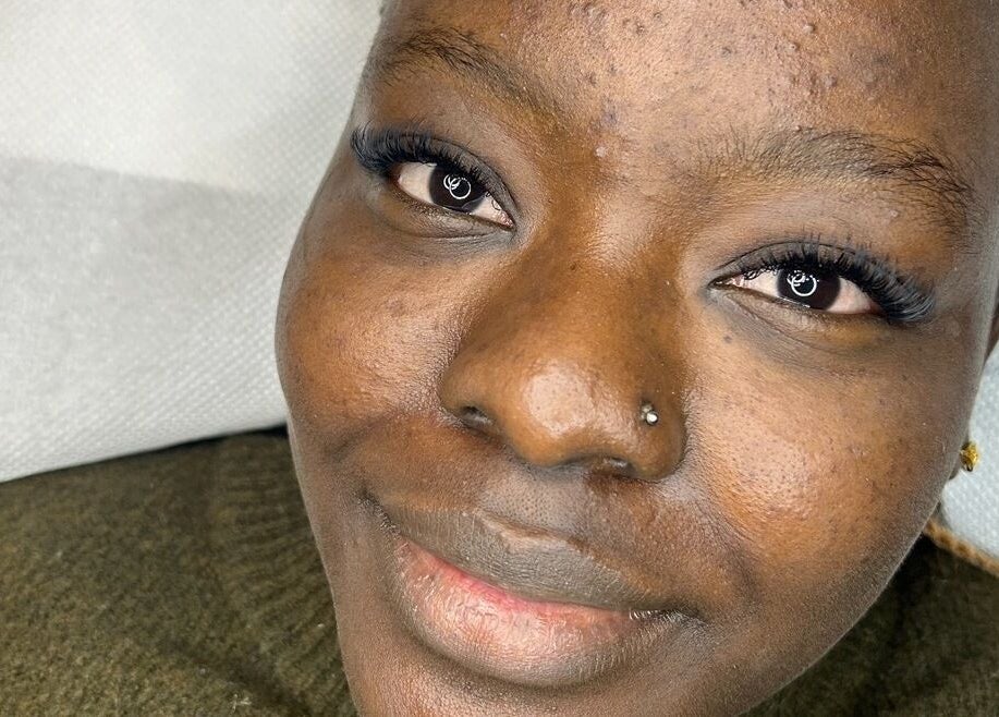 Client with stunning lashes at Lashes By Becky in Caernarfon, Wales, GB.